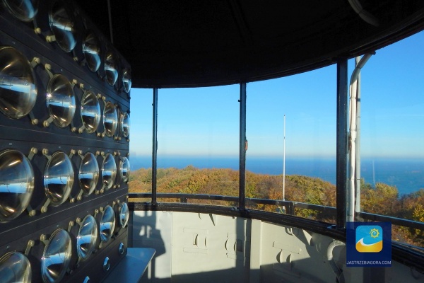 Na szczycie latarni w oszklonej kopule, podziwiać można rozległą panoramę okolicy i Morze Bałtyckie